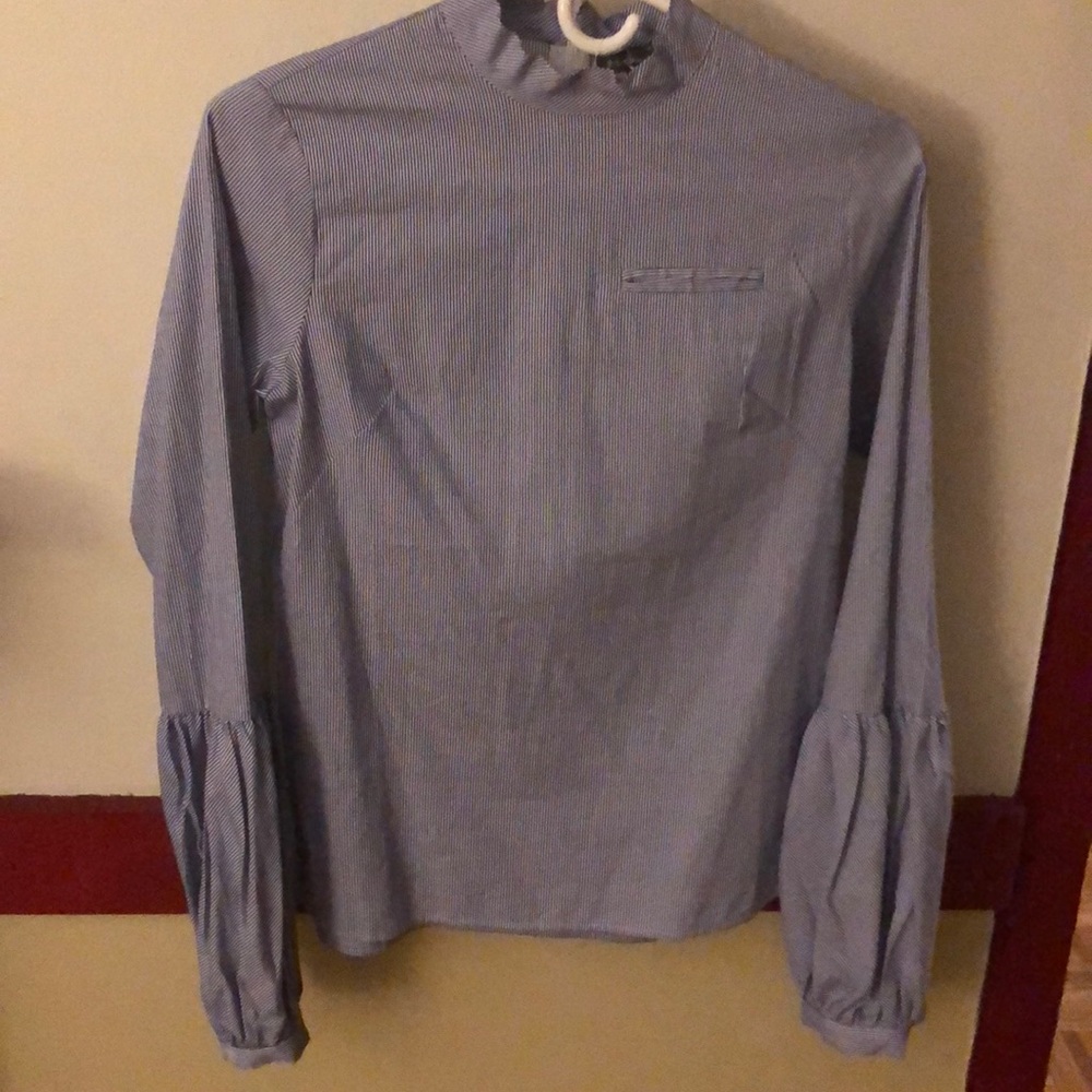 Seersucker blouse.